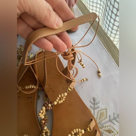 L*SPACE x MATISSE Slide Sandal Brown Stones Strap Size 10M - Picture 2 of 12